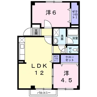 リブアライフ花梨【2階】の間取り