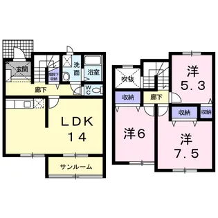 メゾン・ド・クオーレⅡ【1階】の間取り