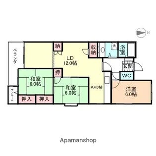 サンライズニナガワ【208号室】の間取り