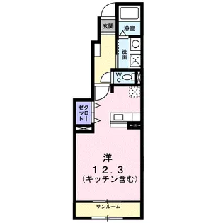 サンテェラス【1階】の間取り
