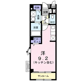 アンソレイユA【2階】の間取り