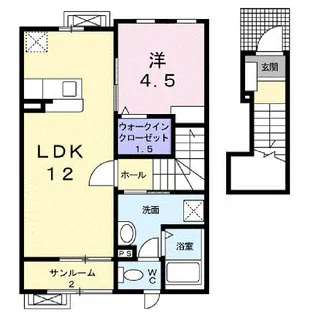 アン ディマンシェ C【2階】の間取り