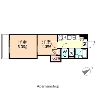 レジデンスカープ富山【406号室】の間取り