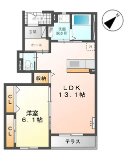 ヒューマックス中冨居【1階】の間取り