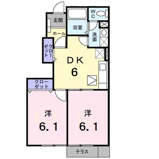 グランド・ルー Ⅱ【1階】の間取り