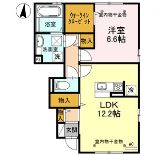 DーROOM五百石【1階】の間取り