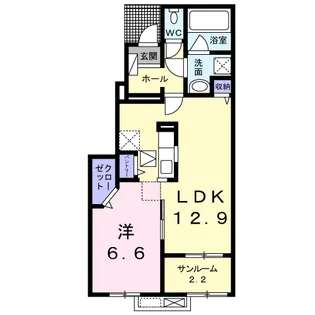 プルミエール手屋Ⅱ【1階】の間取り