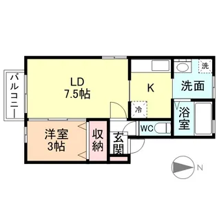 ウィルモア上飯野 A【1階】の間取り