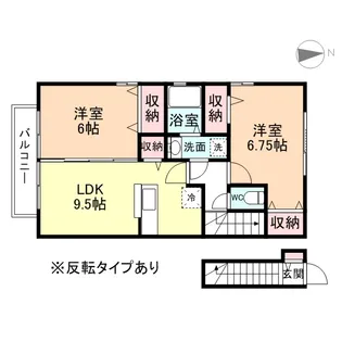 ジュネス一本木 B棟【203号室】の間取り