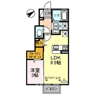 DーROOM千原崎【1階】の間取り