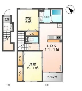 シャルムⅡ【2階】の間取り