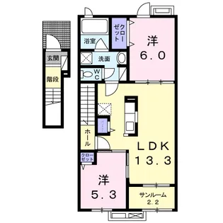 ボナール婦中【2階】の間取り