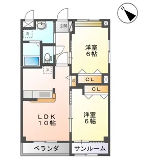 アプリーレ【2階】の間取り
