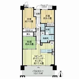 サーパス窪本町グランフォート【0604号室】の間取り