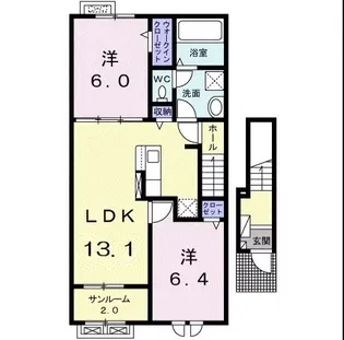シャインビューⅢ【2階】の間取り