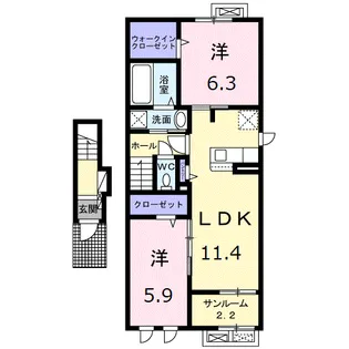 エフォート Ⅱ【2階】の間取り