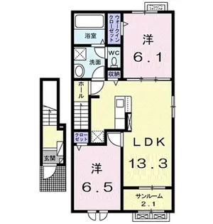 プルミエール手屋Ⅳ【2階】の間取り