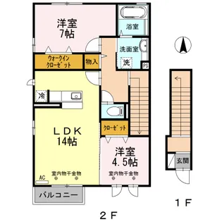 ジュネス向新庄ⅡB【2階】の間取り
