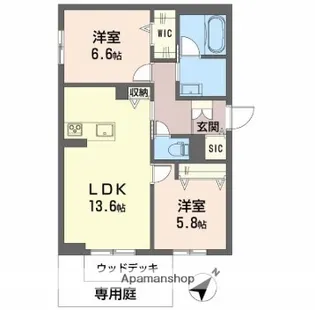 シャーメゾン アグスト【1階】の間取り