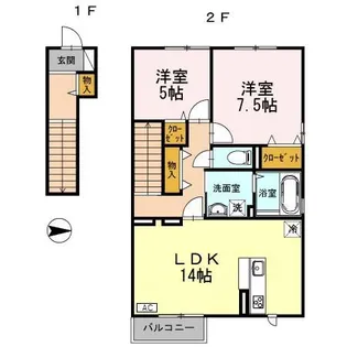 ルナ ガーデン【2階】の間取り