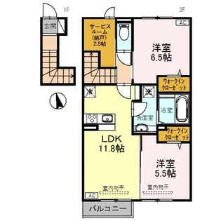 グラン ストリーツ A【2階】の間取り