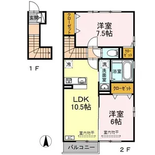 リヴェールふなはし【2階】の間取り