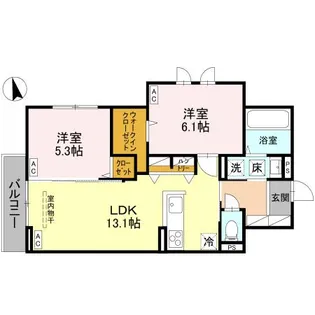 富山県富山市粟島町2丁目【アパート】の間取り