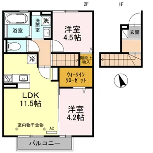 DーROOM柳原【2階】の間取り