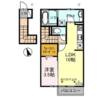 グランドコート東富山 B棟【2階】の間取り