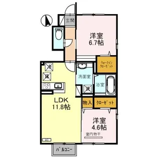 ソレイユ西荒屋【1階】の間取り