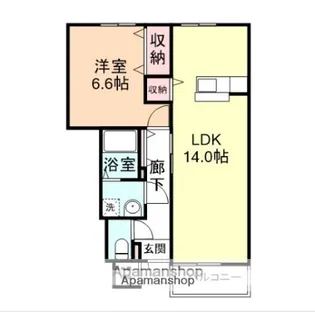 FIFTY−FIFTYA棟【1階】の間取り