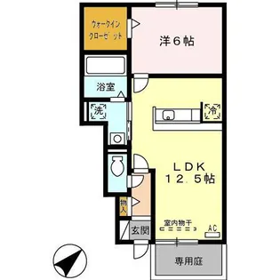ラ・シェール下堀【1階】の間取り