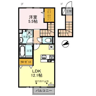 グランドコート東富山 A棟【2階】の間取り