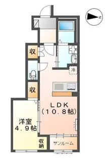 富山市北代アパート【102号室】の間取り