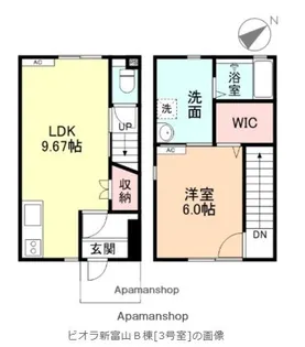 ビオラ新富山B棟【1階】の間取り