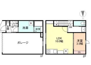 ガレッジ花園町【1階】の間取り
