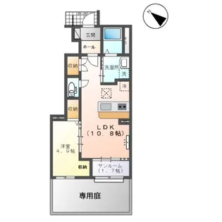 富山市山室アパート【1階】の間取り