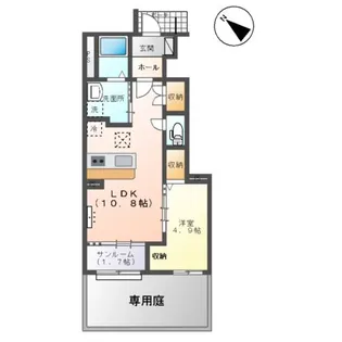 富山市山室アパート【1階】の間取り