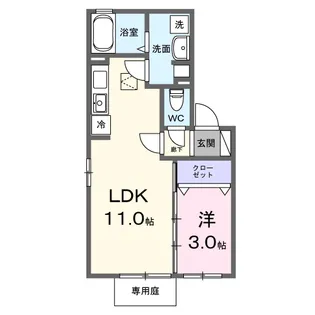 ブライトコート陽【1階】の間取り