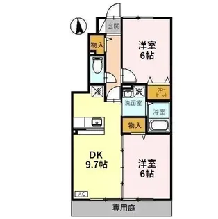 ローズコート歌の森 C【1階】の間取り