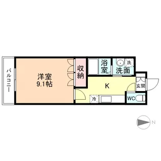 フローラ滑川【102号室】の間取り
