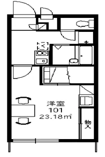レオパレスアルペン富山【106号室】の間取り