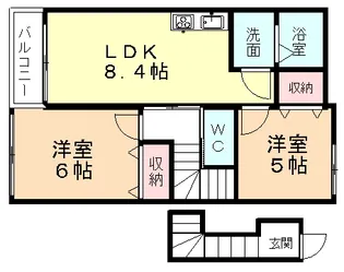 エクセレンス ヒル B【2階】の間取り