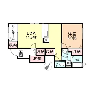 ノワ・ド・ココA【1階】の間取り