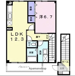 1LDKの間取り画像