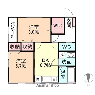 瑞穂コーポ【102号室】の間取り
