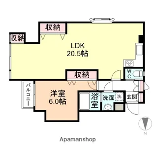 富山県富山市愛宕町1丁目【マンション】の間取り