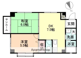 富山県富山市中市2丁目【マンション】の間取り