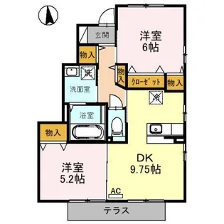 パークコート C【101号室】の間取り