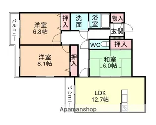 モンセーヌ堀川【4階】の間取り